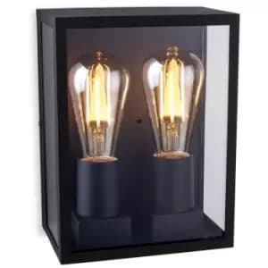 Firstlight Houston Outdoor Flush Box Wall Light Black IP44, E27