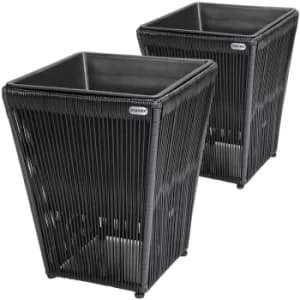 Planter Acapulco 2Pcs Set Black 36x36x40cm
