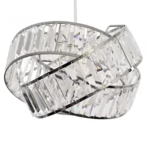 Hudson Pendant Shade in Chrome and Clear