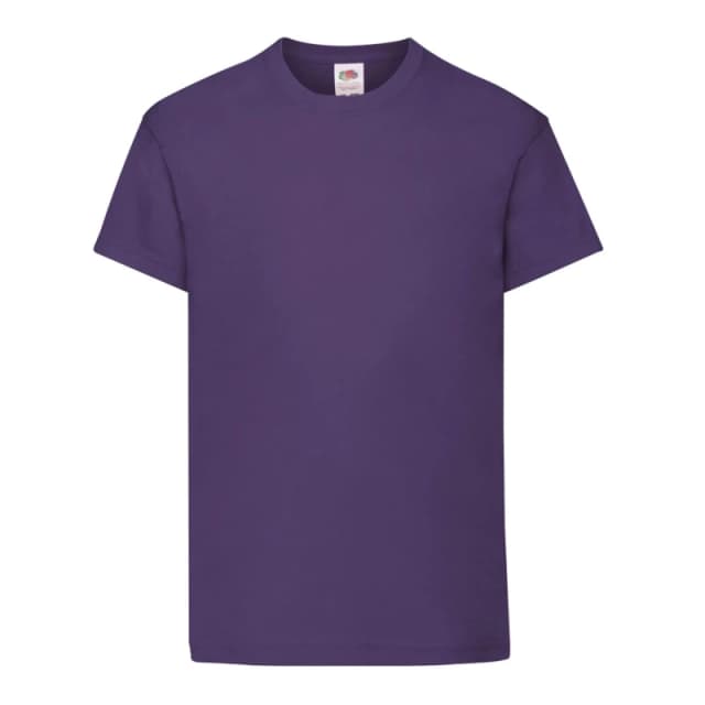 Fruit of the Loom Original Cotton T-Shirt in Purple Size: 12-13 Years Purple Unisex 12-13 Years