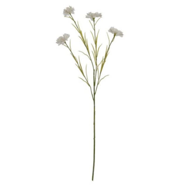Hill Interiors Cornflower Stem Artificial Flower - Plastic - L20 X W20 X H77cm - White