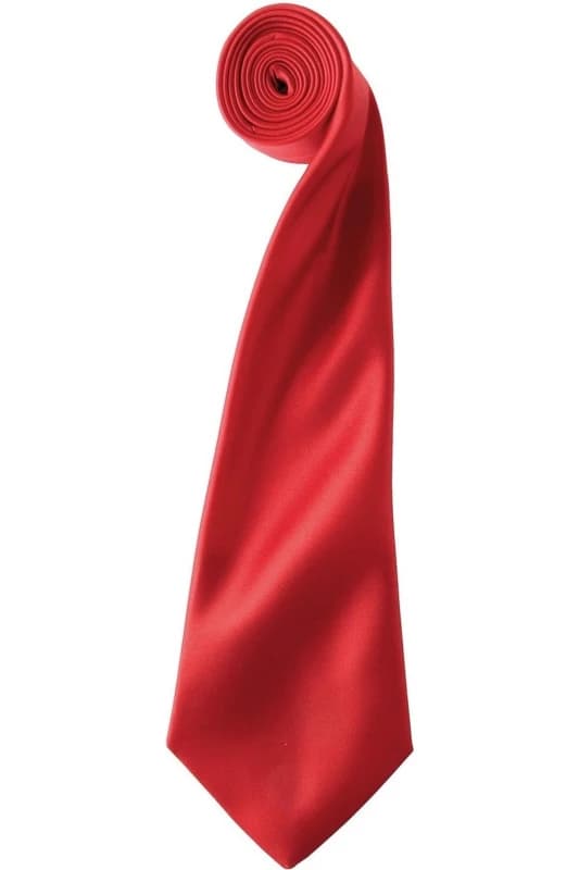 Premier Premier Colours Satin Tie in Red Red One Size Unisex 5063470723065