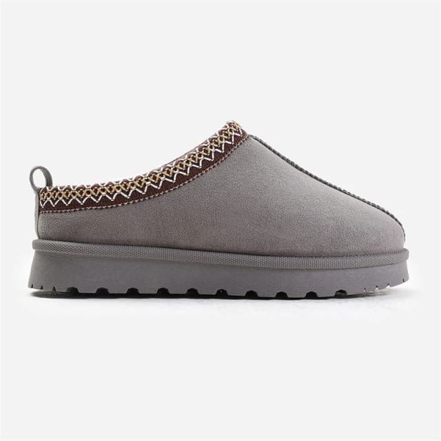 Where's That From 'Oak' Aztec Detail Faux Fur Lining Mini Boots Grey