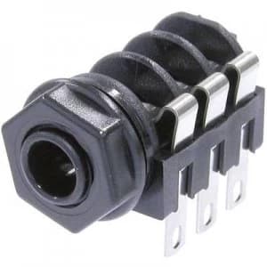 6.35mm audio jack Socket horizontal mount Number of pins 2 Mono Black Neutrik NMJ2HF S