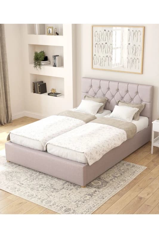 Aspire Aspire Olivier Electric Adjustable Bed Upholstered in Eire Linen Fabric with Pocket Sprung Mattress UK Made in Grey Size: Single Grey Single