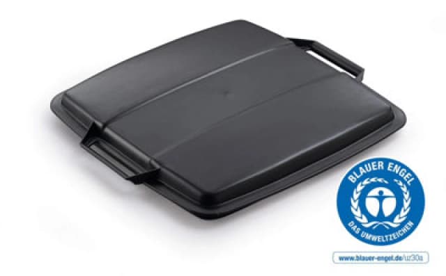Durable Durable DURABIN ECO 90L Recycled Plastic Square Bin Lid - Black Black
