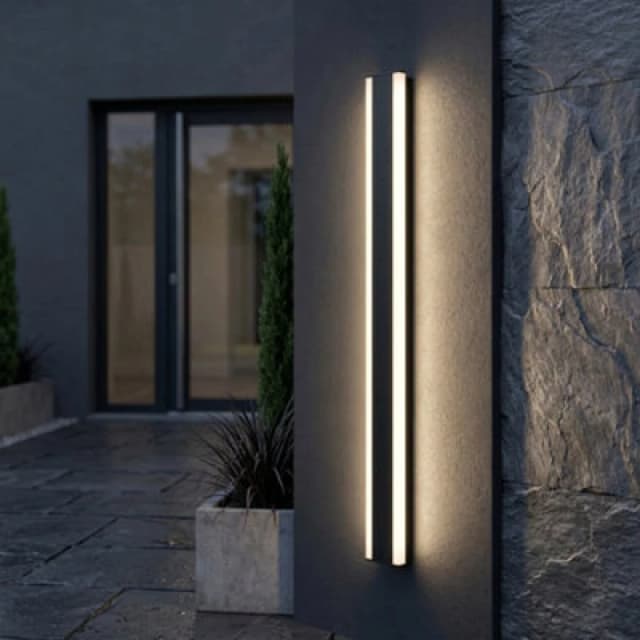 ENER-J 100 x 8 cms size Outdoor Acrylic Black Wall Lights, 24W Waterproof IP65 Warm White Size: 100 x 8cm White Unisex 100 x 8 cm