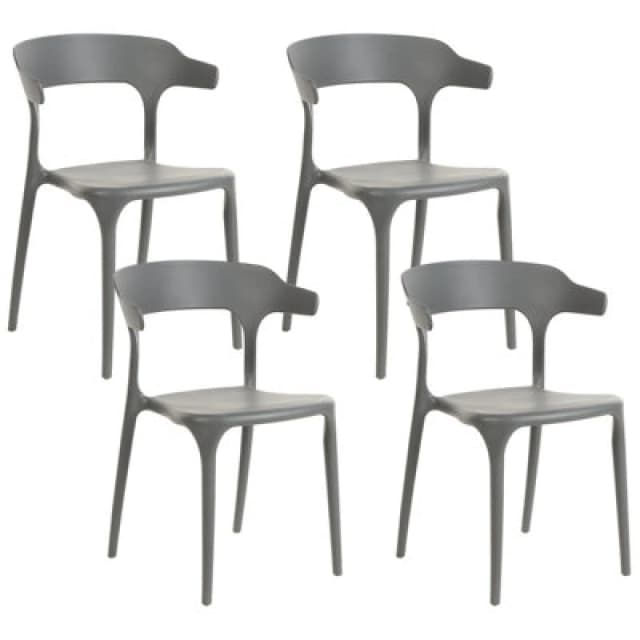 Beliani Set Of 4 Garden Chairs Gubbio Grey