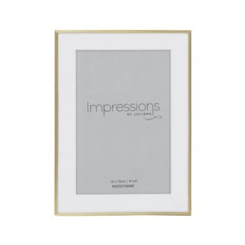 4" x 6" - Impressions Brushed Brass Finish Photo Frame