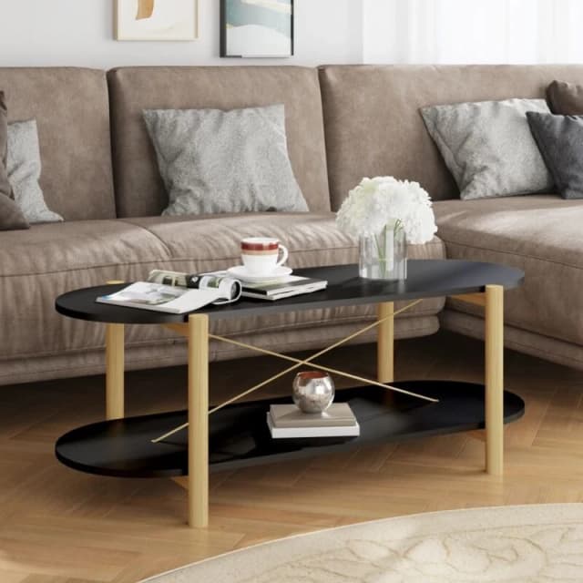 Vidaxl Coffee Table Black 110X48X40 Cm Engineered Wood, Black 345688