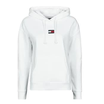 Tommy Jeans TJW TOMMY CENTER BADGE HOODIE womens Sweatshirt in White - Sizes S,M,L,XL,XS,XXS