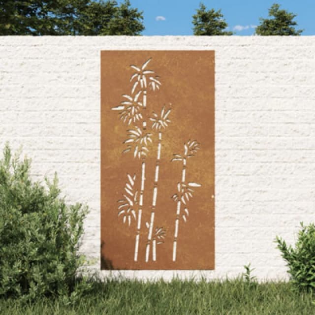 Vidaxl Garden Wall Decoration 105X55cm Corten Steel Bamboo Design