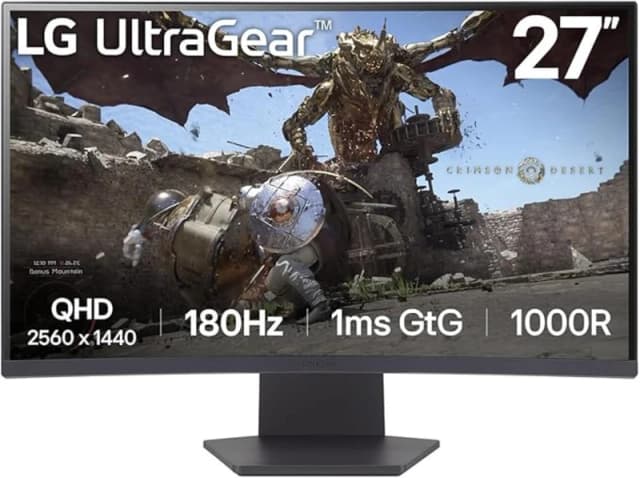 LG UltraGear 27GS60QC-B.AEK Quad HD 27" Curved VA LCD Gaming Monitor - Dark Grey, Silver/Grey,Purple 8806096090749