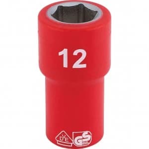 Draper 1/4" Drive VDE Fully Insulated Hexagon Socket Metric 1/4" 12mm