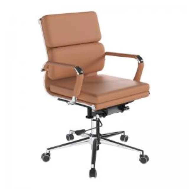 Avanti Nautilus Designs Avanti Medium Back Bonded Leather Executive Office Chair With Individual Back Cushions and Fixed Arms Brown - BCL/5003/BW BCL/