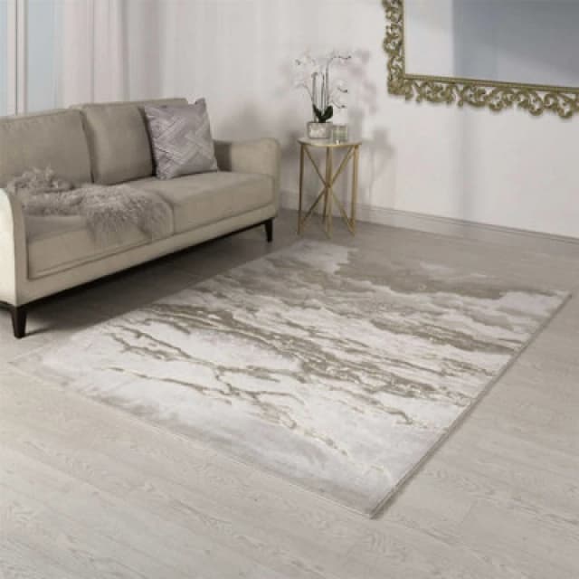 Beige Modern Easy To Clean Abstract Rug For Dining Room Bedroom And Living Room-160Cm X 230Cm