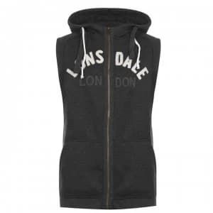 Lonsdale Box Sleeveless Mens Hooded Top - Charcoal M