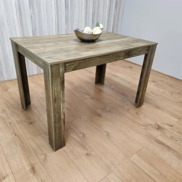 KOSY KOALA KOSY KOALA Dining Table Brown Rustic Wood Effect, Place for 6 Seats H75 x L140 x W80 CM for Kitchen, Office or Dining room Size: 140cm x