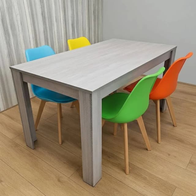 KOSY KOALA Grey Dining Table Set with 4 Mix Chairs Kitchen Dining Furniture Set Multicolor Unisex
