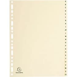 Exacompta Indices 1124E A4 155gsm Ivory Card 24 Part (A - Z) Pack of 10