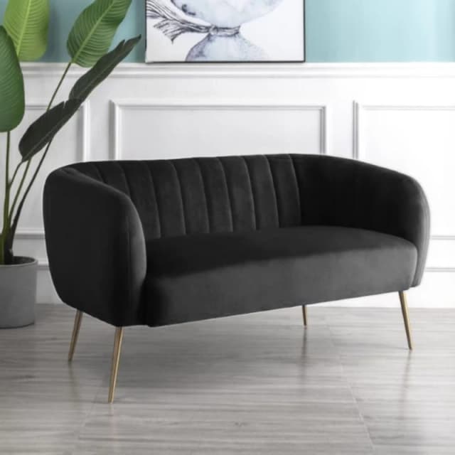 Artemis Home Matilda 2 Seat Sofa in Black Size: 2 Seater Black Unisex 2 Seater