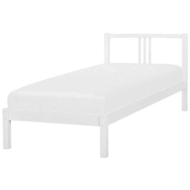Beliani Bed Pine Wood Vannes 90 X 200 Cm (Eu Single) White