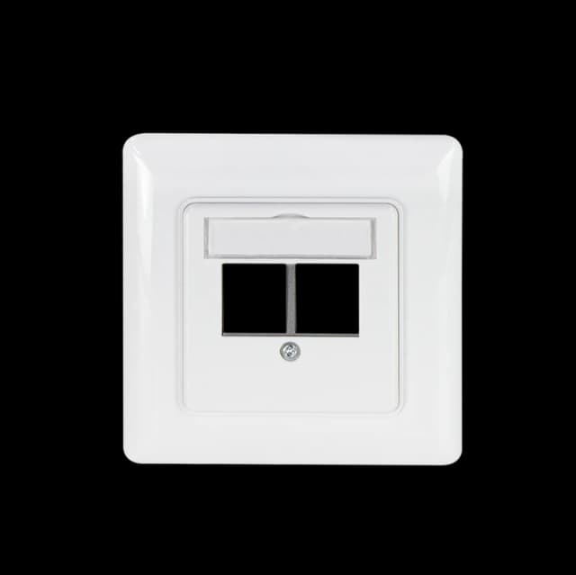 LogiLink Keystone Faceplate 90 for 2 modules. straight outlet. signal