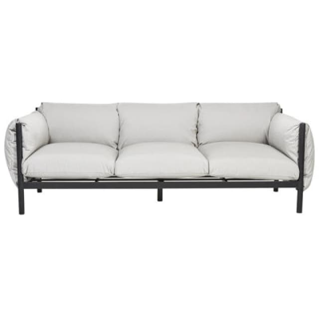 Beliani Garden Sofa 3 Seater Esperia Metal Grey