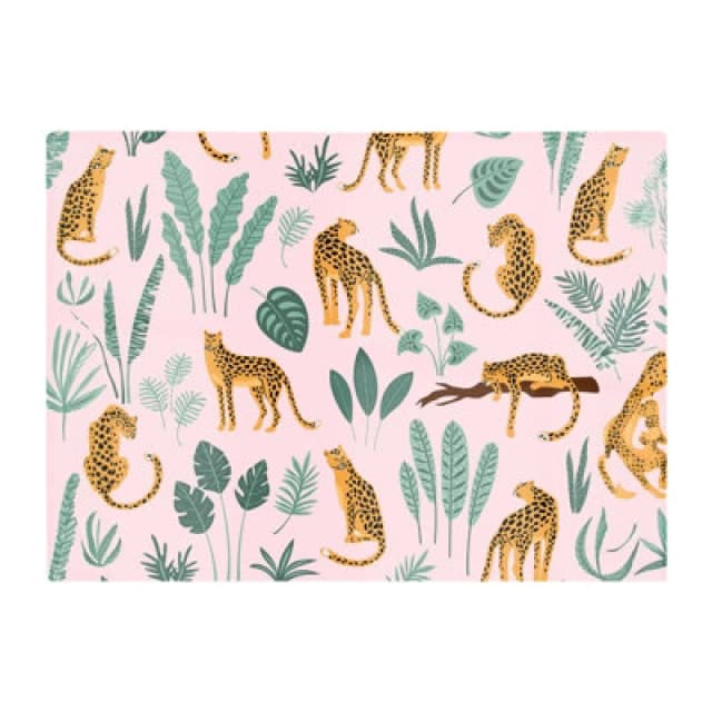 Warren Reed Designer Hand Drawn Leopards Glass Chopping Board