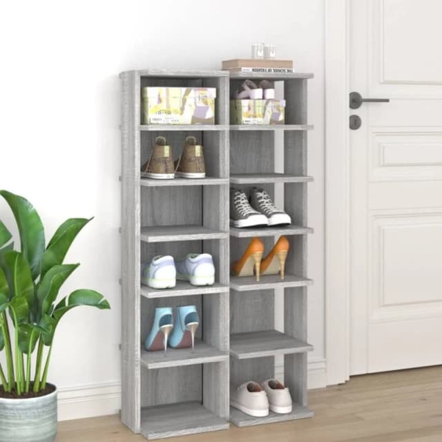 VIDAXL Vidaxl - Shoe Racks 2 pcs Grey Sonoma 27.5x27x102cm Engineered Wood 8720286956526