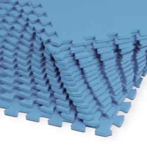 Floor Protection Mat 8Pcs Set Blue 45x45cm