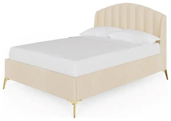 GFW GFW Pettine Kingsize Velvet Ottoman Bed Frame - Cream