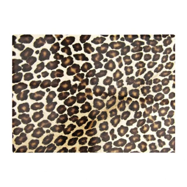 Warren Reed Designer Leopard Hide Print Glass Chopping Board
