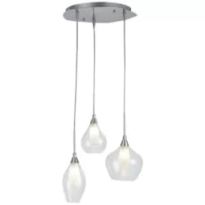 Fan Europe SKYLINE 3 Light Cluster Pendant Ceiling Light Transparent 35x22.5cm