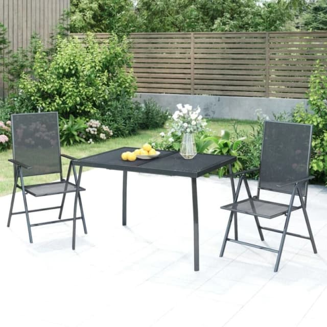VIDAXL 3 Piece Garden Dining Set Anthracite Steel Vidaxl 3187980