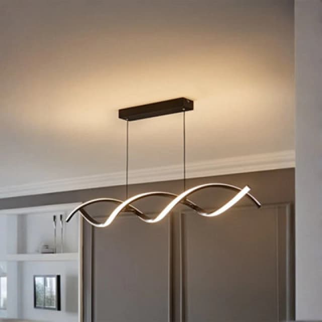 ValueLights Infinity Matt Black Double Twist Integrated LED Ceiling Light in Warm White Black