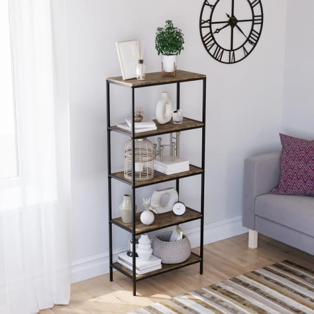 Lassic Vida Designs Brooklyn 5 Tier Bookcase Dark Wood unisex 5 Tier