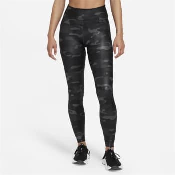 Nike Dri-FIT One Camo Womens Mid-Rise Tights - Black Camo