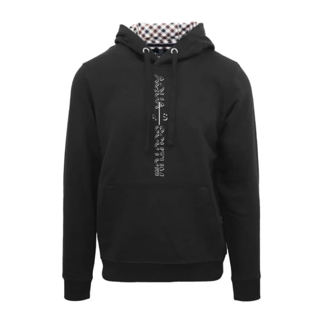 Aquascutum Mens Hdy Sweat Pull Over Hoodie - Black Male S