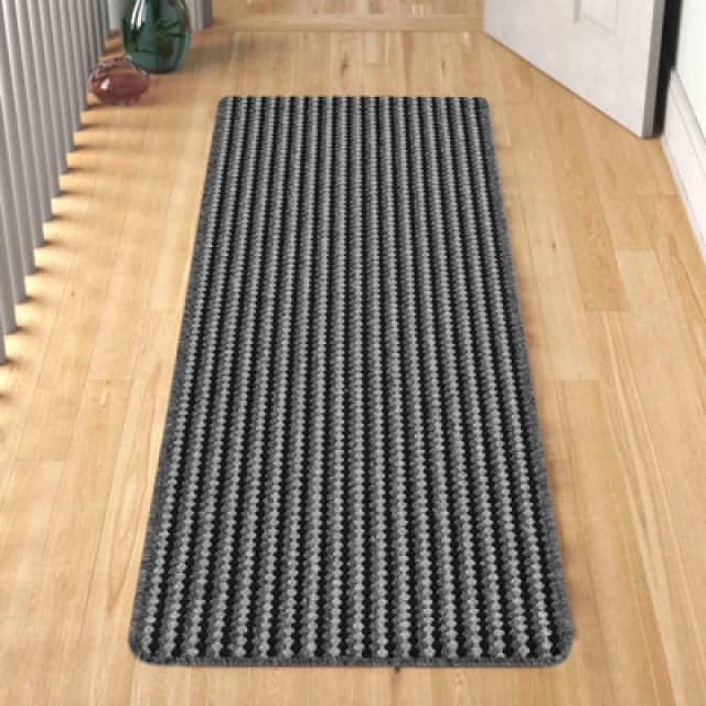 Eden Non Slip Washable Dirt Trapper Indoor Doormat - Kitchen Mats - Floor Mats - Anthracite 57X200 Cm