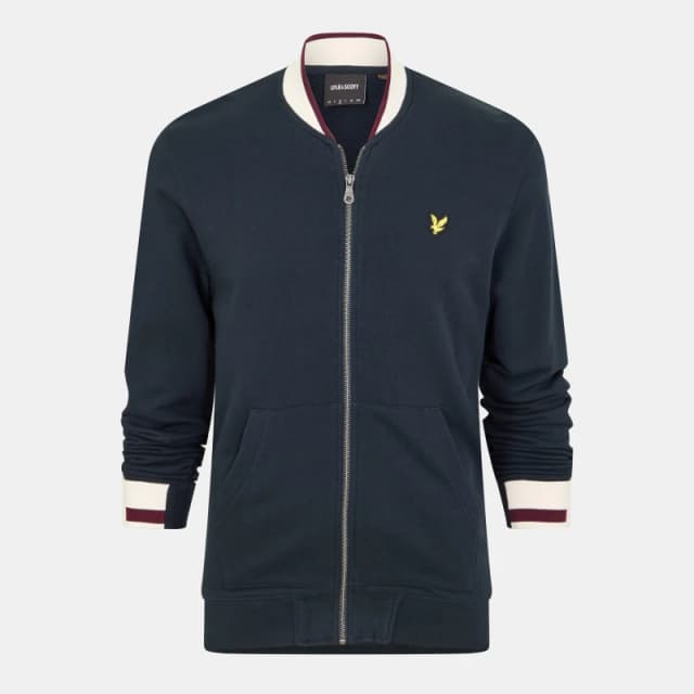 Lyle and Scott Mens Jersey Bomber Jacket Dark Navy male S