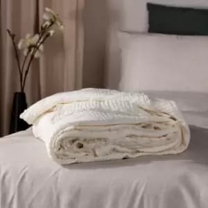 Lark Crinkle Cotton Throw White / 240 x 260cm