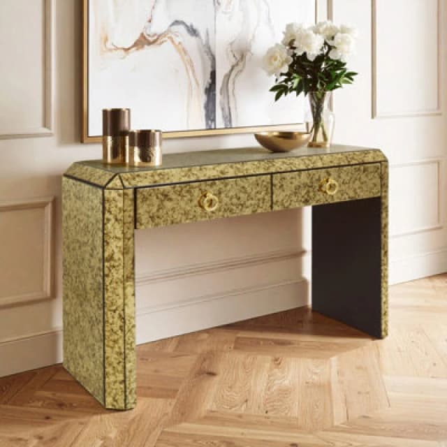 Orsina Elegant Console Table With Two Spacious Drawers, Lustrous Finish Decorative Table, Modern Accent Table