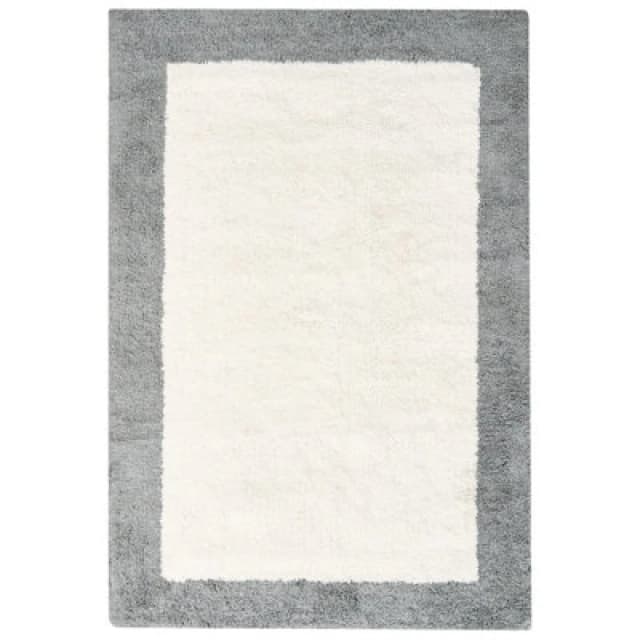 Beliani Bath Mat Kabri Grey/ Beige 60 X 90 Cm Cotton