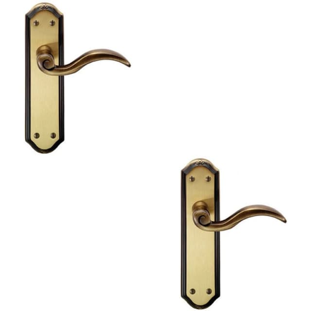 Loops 2x PAIR Spiral Sculpted Handle on Latch Backplate 180 x 48mm Florentine Bronze Multi