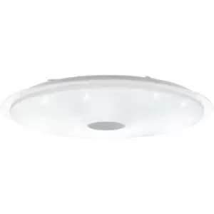 Wall Flush Ceiling Light White Shade White Silver Plastic Crystal Effect LED 80W