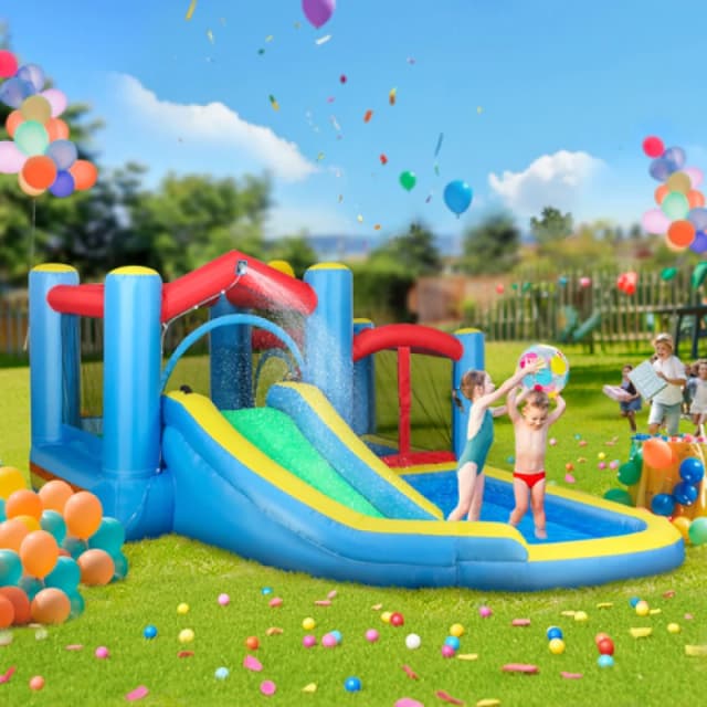 AIYAPLAY AIYAPLAY Inflatable Bouncy Castle with 550W Blower, 385 x 290 x 180 cm
