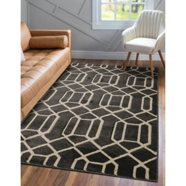Homemaker Newport Lattice Geometric Rug Charcoal - Homemaker - Size: 160X230 Charcoal 160X230 HR97603