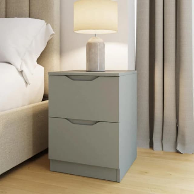 FWStyle FWStyle Green Bedside Table Modern Nightstand 2 Drawer Green One Size Unisex 5056413129512