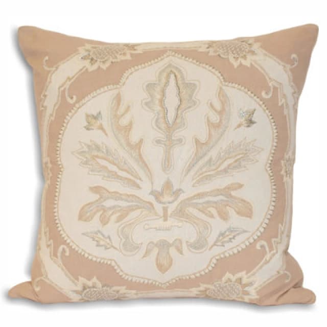 Paoletti Paoletti Margaux Embroidered Cushion in Taupe Size: 45cm x 45cm Taupe 45cm x 45cm Unisex 5025532232250